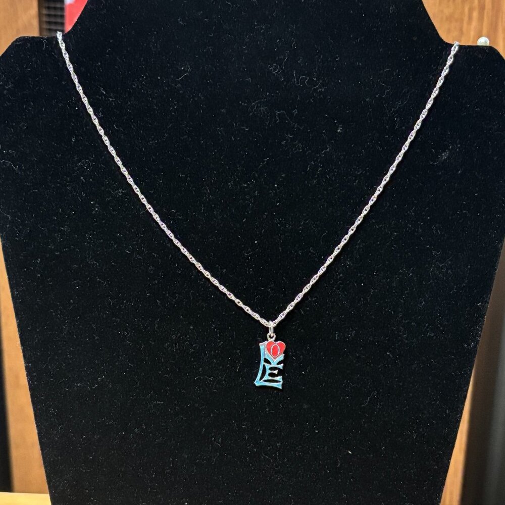 Sterling Red Heart Love  necklace